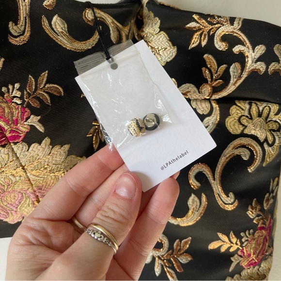 NWT LPA Metallic Brocade Off-The-Shoulder Top - Picture 5 of 7